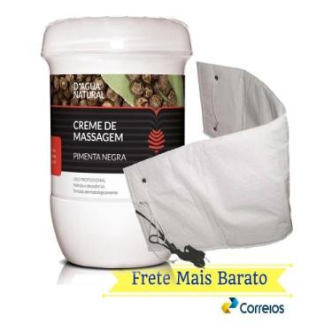 Imagem de Creme Pimenta Negra + Cinta Térmica Elétrica - D'agua Natural , 220V