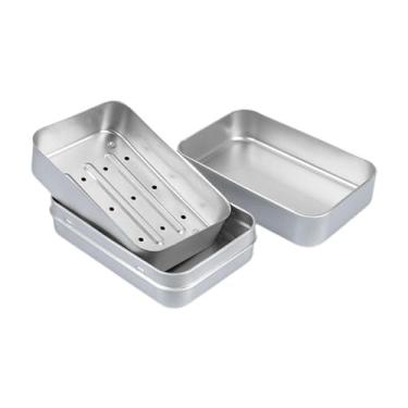 Imagem de WeiLaiKeQi Saboneteira de viagem em alumínio com tampa, autolimpante e à prova de vazamentos, leve e portátil, ideal para camping, casa, viagens academia.