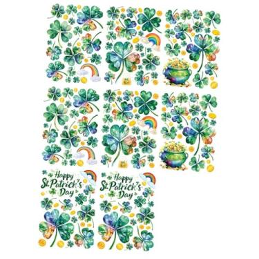 Imagem de Fenteer Conjunto de 8 adesivos de janela para decoração do Dia de São Patrício, em PVC, para quarto, sala de estar, porta e vidro, Style a