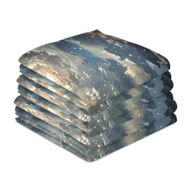 Imagem de Wassud Toalhas de cozinha pintura a óleo farol toalhas de prato de cozinha pacote com 6 panos de prato macios com laço para pendurar toalha de mão super absorvente de secagem rápida toalhas de chá de