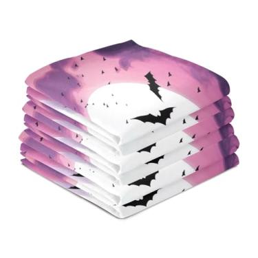 Imagem de Wassud Toalhas de cozinha florestal enluarada pacote com 6 panos de prato macios com laço para pendurar toalha de mão de secagem rápida super absorvente toalhas de chá de mesa decorativas 71 x 45 cm