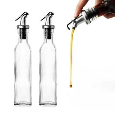 Imagem de Kit 2 Galheteiros de Vidro 500ml com Bico Dosador para Azeite, Vinagre e Molhos | Porta Temperos de Cozinha para Uso Diário e Organização Culinária