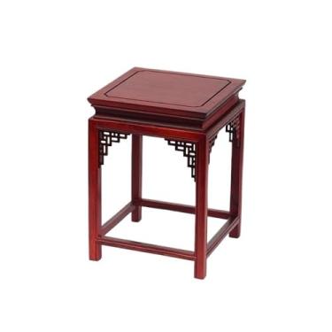 Imagem de KHUTRW3D Banqueta de exibição de bonsai com base em vaso, jacarandá para decoração de escritório doméstico e exibição de pedestal (pequeno)