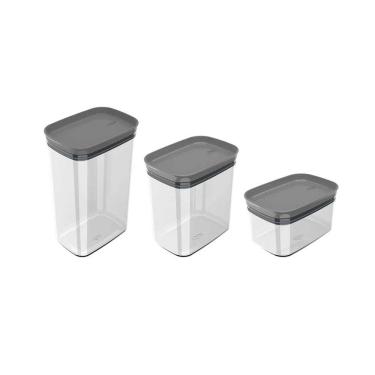 Imagem de Conjunto de Potes Herméticos Block Modular 3 Peças Chumbo - Ou