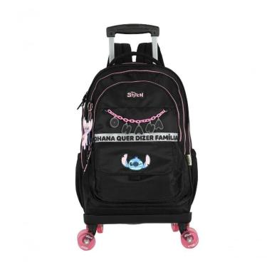 Imagem de Mochila Com Rodas Stitch Preto - Unico Preto