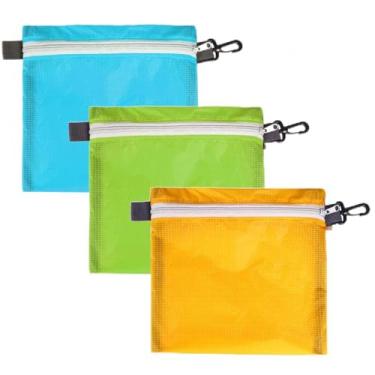 Imagem de 3PCS Bolsa Organizadora de Camping Sacola Armazenamento com Zíper Reutilizável Gancho para Casa e Viagens Nylon Revestida Silicone Organização Limpa Itens