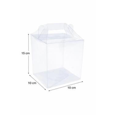Imagem de 10 Caixas Acetato Transparente cristal Maleta 10x10x15 Lembrancinhas -