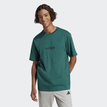 Imagem de Camiseta Adidas Logo Linear Verde e Preta, GG