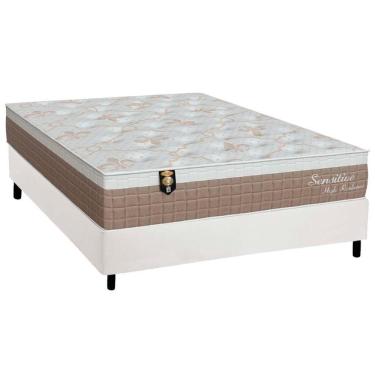 Imagem de Cama Box Viúva: Colchão Molas Masterpocket Ensacadas Orthoflex Sensitive + Base Crc Courano White (128x188)