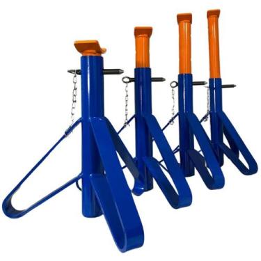 Imagem de 4 Cavaletes Ajustáveis 2 Toneladas Manutenção Automóvel Tipo Preguiça 