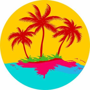 Imagem de Painel De Lona Redondo Tropical Coqueiros Verão - Fabrika De Festa, 19