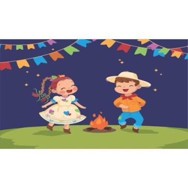 Imagem de Painel de Tecido Sublimado Festa Junina Crianças - Fabrika de Festa, 5