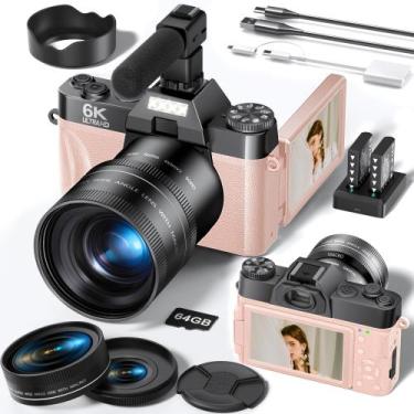 Imagem de Câmera digital FLATIC 6K 64MP WiFi Vlogging 180 Flip