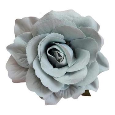 Imagem de Enfeite Arranjo Cabelo Noiva Flor Grande Tecido Verde-Claro - De Castr