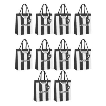 Imagem de Kit 20 Sacola Papel Off-Set Alça Gorgurão Botafogo Presente - Brasfoot