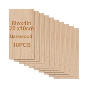 Imagem de Pranchas Finas De Madeira De Bétula Para Artesanato, 10 Peças, Leves, 