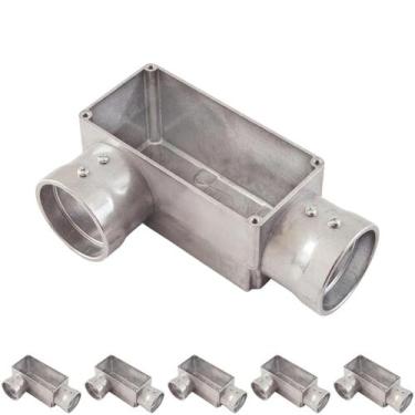 Imagem de 6 Condulete Tipo LR em Alumínio Sem Rosca Medida 2 1/2 Sieg