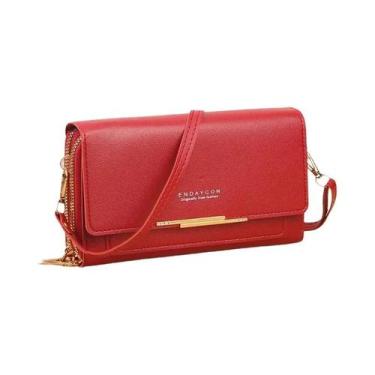 Imagem de Carteira De Ombro Multifuncional Coreana Feminina, Clutch De Comprimen