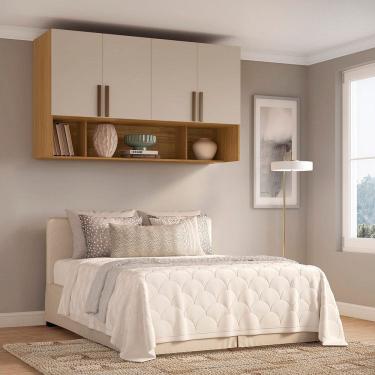 Imagem de Módulo Aéreo para Cama de Casal Mdf Trend Altezza Freijó/Off White