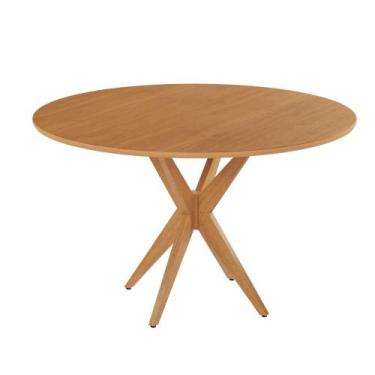 Imagem de Mesa de Jantar Simpatia Redonda Tampo Laminado 108cm Pés Madeira Maciç