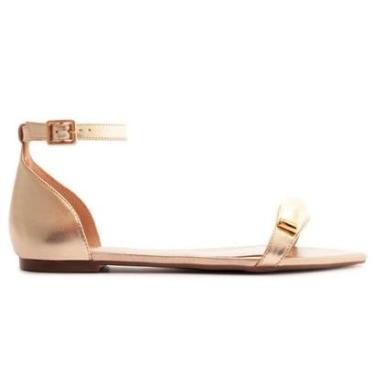 Imagem de Sandália Rasteira Anacapri Metalizada Dourada C30193 0027-Feminino