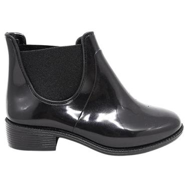 Imagem de Bota Galocha Infantil Menina Pink Preto Moderno Estilosa Moderna Macia