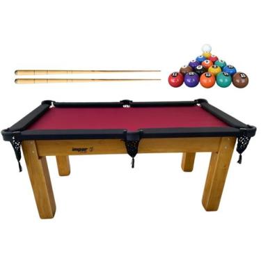 Imagem de Mesa sinuca bilhar adulto madeira maciça c/ kit completo - Impar Sport