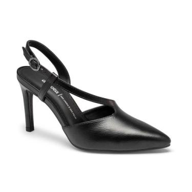 Imagem de Scarpin feminino dakota slingback salto fino casual conforto, Preto, 3