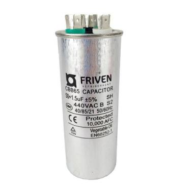 Imagem de Capacitor 50uf + 1,5 Uf 440v Duplo - Friven Único