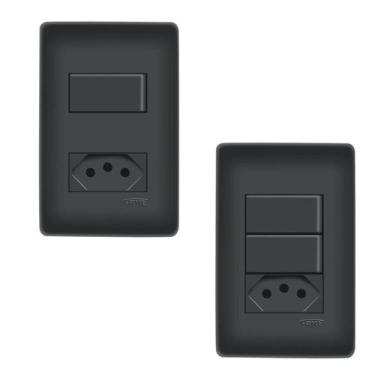 Imagem de Conjunto de 5 Interruptores E 5 Interruptores Duplo Tomadas 20a - Fame