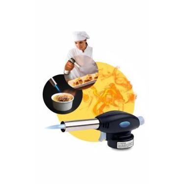 Imagem de 2x Maçarico Culinário Portátil Chama Ajustável  Cozinhe e C - Congratu