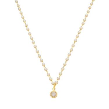 Imagem de Colar pérolas júlia ponto de luz zircônia folheado a ouro 18k - Piuka,