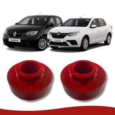 Imagem de Par Calço PU Mola Traseiro 32mm Renault Sandero Logan - Borfix