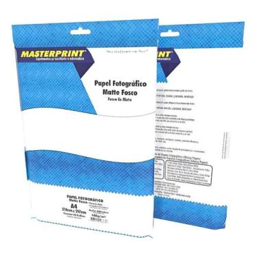 Imagem de Papel Fotográfico Matte Adesivo 108g A4 Masterprint 40 Folha Branco - 