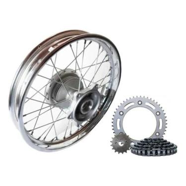 Imagem de Roda Aro Traseiro Nxr Bros 150 Raio 4mm Com Relação - Tork