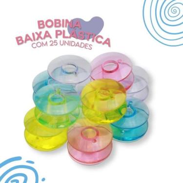 Imagem de Kit com 25 Bobinas de Plástico Alta Coloridas para Máquina de Costura 