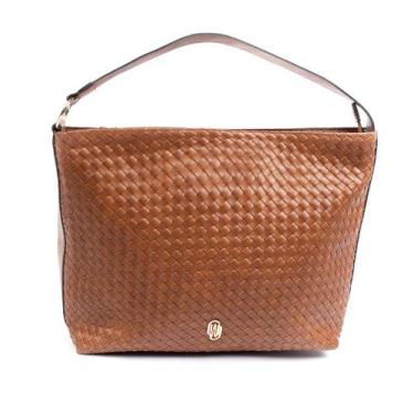 Imagem de Bolsa Feminina WJ Tote Grande Tressê Caramelo, Caramelo, Único