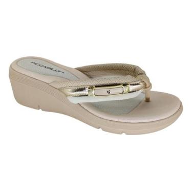 Imagem de Sandália Piccadilly Stretch Soft Pontilhado 540410 Feminino, Bege, 35