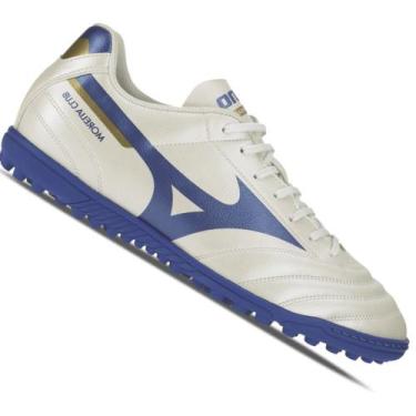 Imagem de Chuteira Society Mizuno Morelia Club As, Branco, Marinho, 43