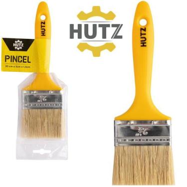 Imagem de Pincel / trincha para pintura cabo plastico amarelo e cerdas suino hut