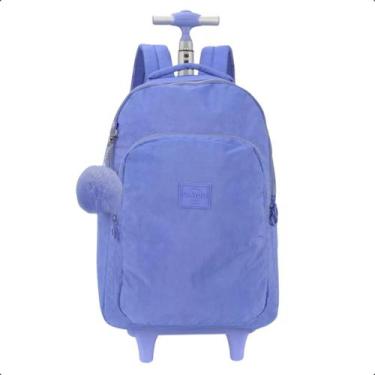 Imagem de Mochila De Rodinhas Juvenil Crinkle Up4you C/ Pom Pom, Lilás