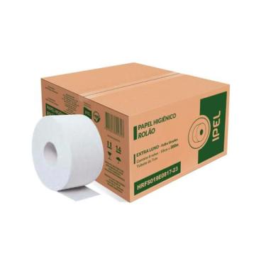 Imagem de Papel Higiênico Ipel Rolão 8x300m Extra Luxo Folha Simples Celulose Vi