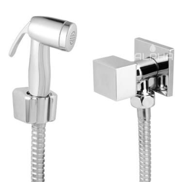 Imagem de Ducha Higiênica Acabamento Quadrado ABS Cromada ¼ Volta - ALPHA HIDROM