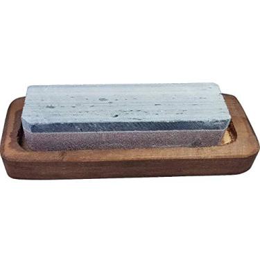 Imagem de Pedra Para Amolar Afiar Faca Dupla Face Gres Madeira