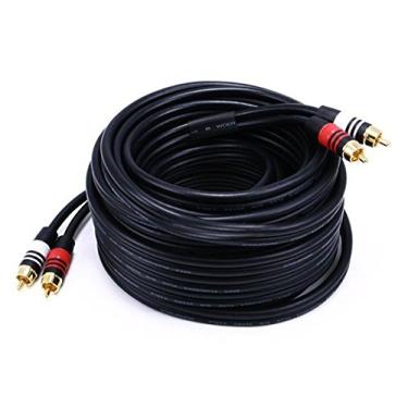 Imagem de Cabo de plugue Monoprice 22AWG Premium 2 RCA para 2 RCA – Preto, Unitário, 35ft