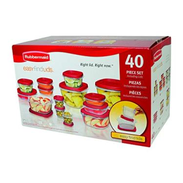 Imagem de Conjunto de recipientes de armazenamento de alimentos sortidos de Rubbermaid – Caixa de: 1; Quantidade de cada pacote: 40; Quantidade total de itens: 40