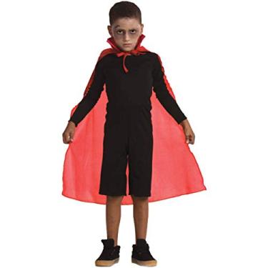 Imagem de Fantasia Capa de Halloween Infantil Vermelha Unissex Vampiro (ÚNICO)