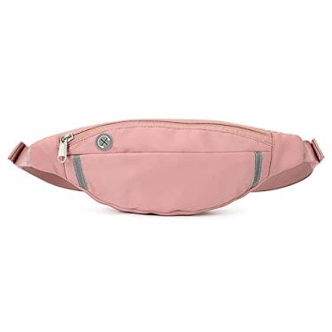 Imagem de Bolsa feminina, bolsa de ombro, pochete transversal, presentes para desfrutar de esportes, festivais, treino, viagens, corrida, com conector de fone de ouvido, rosa