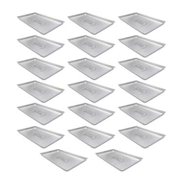 Imagem de Kit - 20 Formas Assadeiras Lisa Estampada 0,6mm Pão Doce Alumínio 58 x 70 x 3,5 Padaria Confeitaria