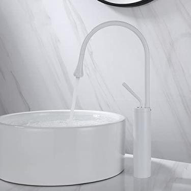 Imagem de Torneira da bacia escovado ouro preto prata torneira deck montado lavatório torneira misturador quente & Torneira de latão frio para banheiro, branco alto, China